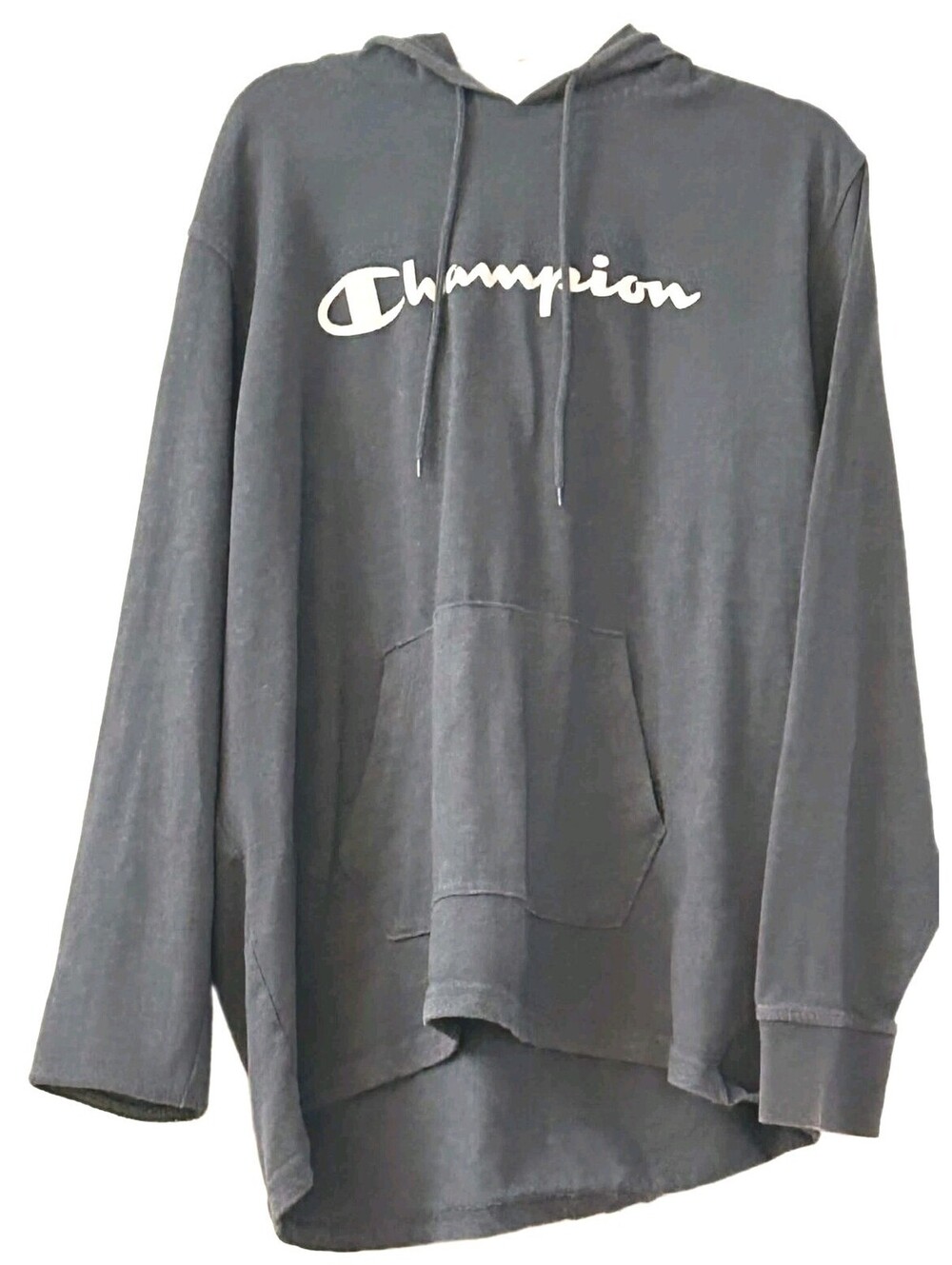 Champion Powerblend Hoodie Men's Size XL Charcoal Brown Script Logo Pullover